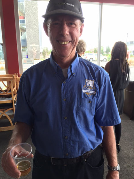 Christchurch North franchisee Jason Dalziel, who celebrated 12 years with CrestClean earlier this year, wore his vintage summer Crest shirt.