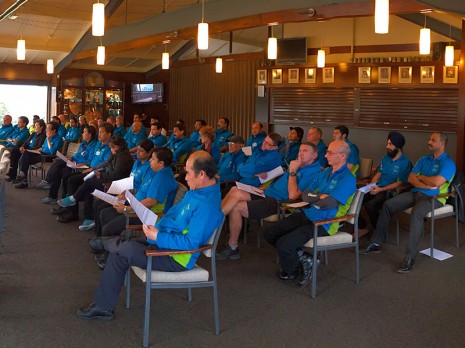 Celebrating 500 Franchises was one of the items on the agenda at the Dunedin team meeting.