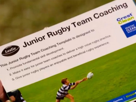 SKY TV featured the CrestClean LeslieRugby Junior Rugby Team Coaching Programme.