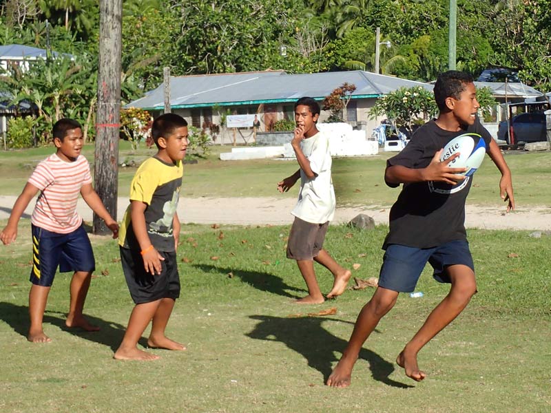 Kids get a kick out of Crest rugby balls