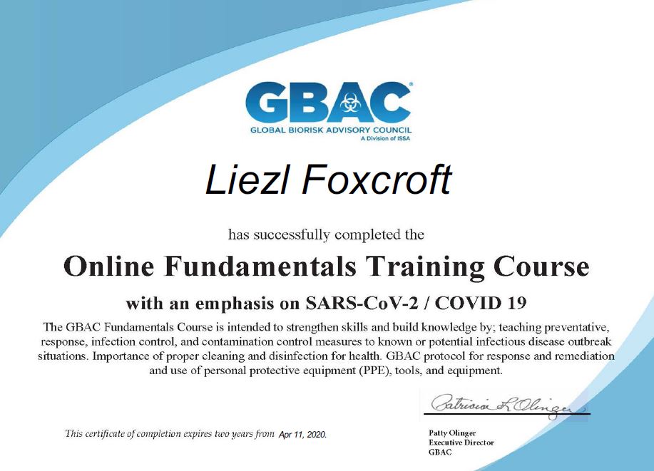 Covid course proves invaluable for CrestClean’s training expert