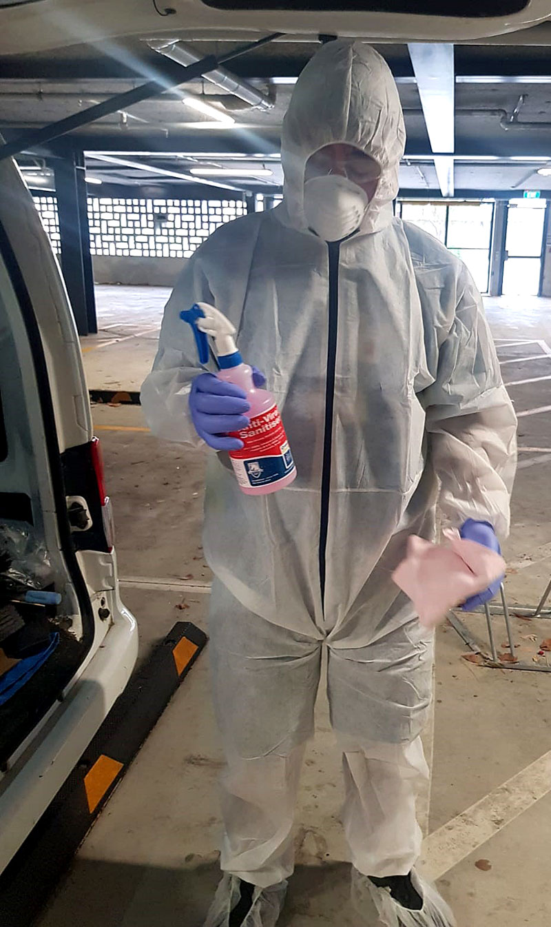 Palmerston North franchisee William Metuamate, carried out a sanitisation clean at a customer’s site after concerns over a staff member’s health.