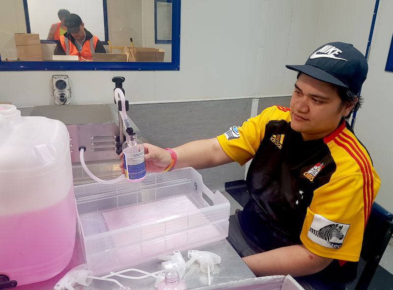 Sanitiser production helps to provide work for people with disabilities