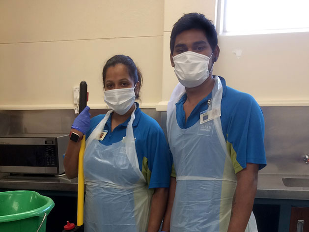 Cleaning teams bring reassurance to medical staff at COVID-19 testing centre