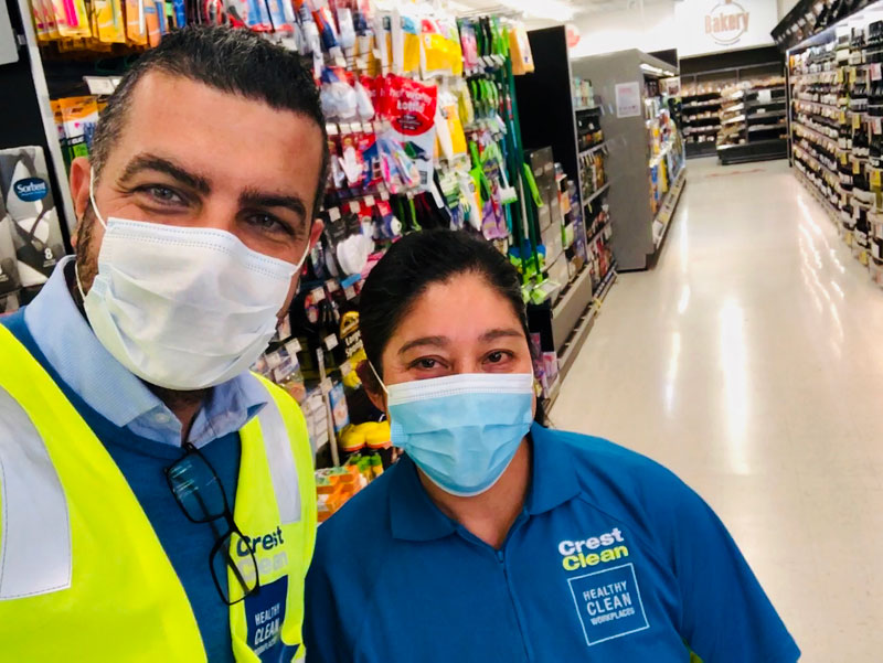 Josephine with Antoine Zoghbi, CrestClean’s Otago and Southland Quality Assurance Co-ordinator.