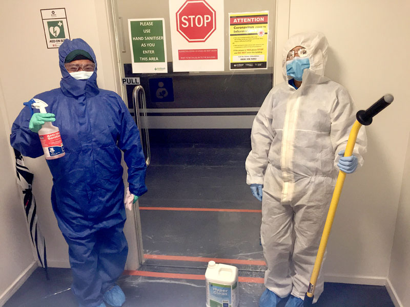 Vanessa Potot and Marlene Madrid ready to start work.