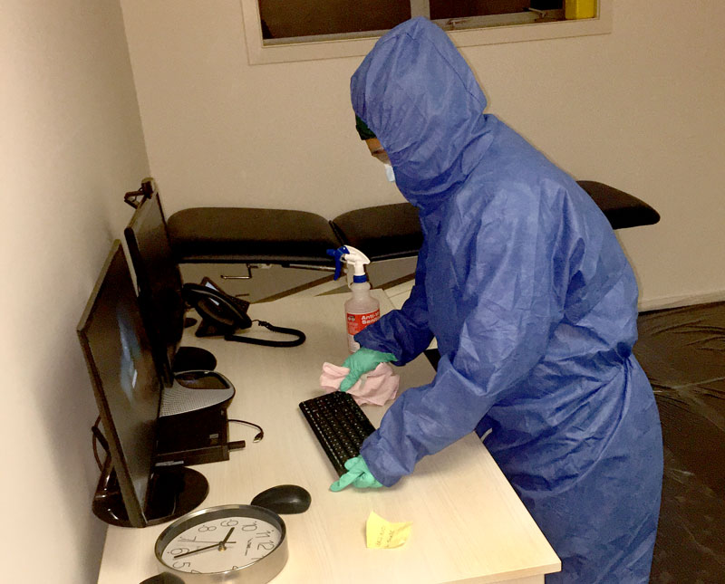 Every surface is wiped and cleaned with an anti-viral sanitiser.