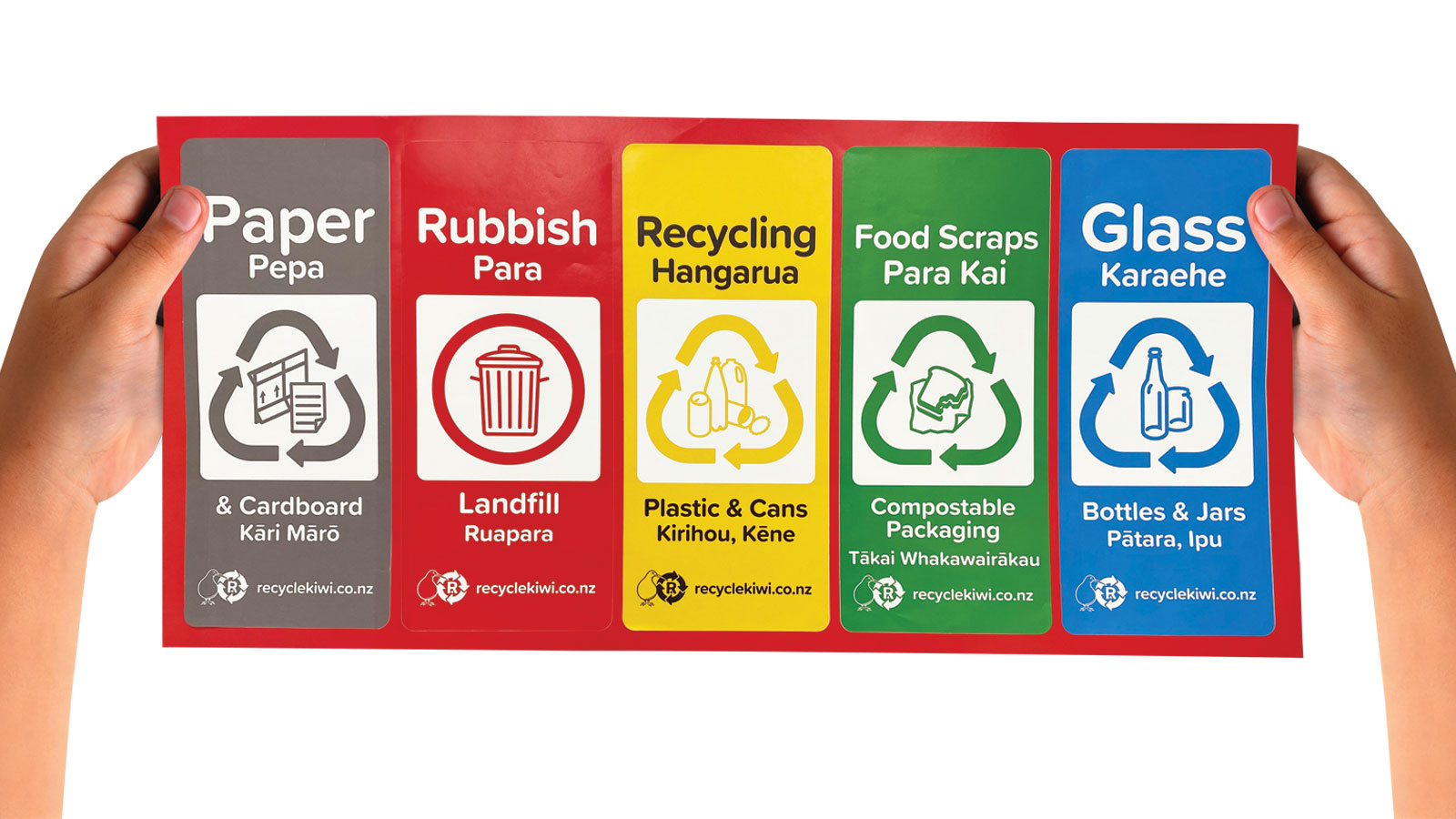 Bilingual stickers encourage recycling and help promote te reo  Māori