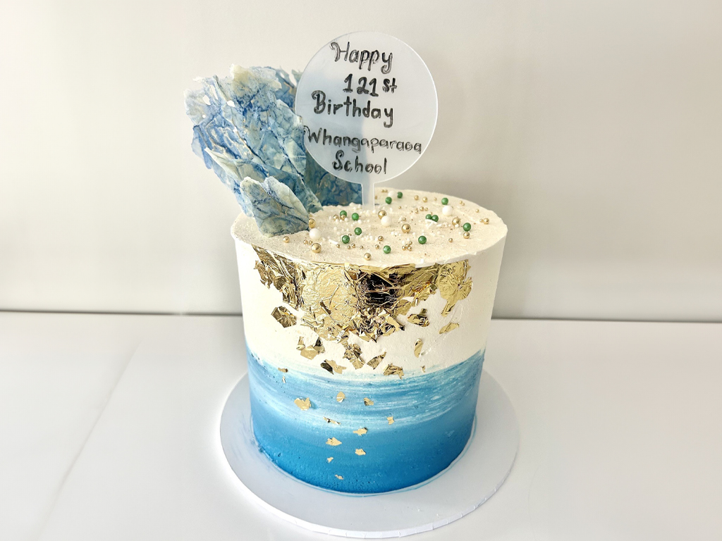 Red velvet cake for the staff at Whangaparāoa Primary School, courtesy of Rachel Kumar.