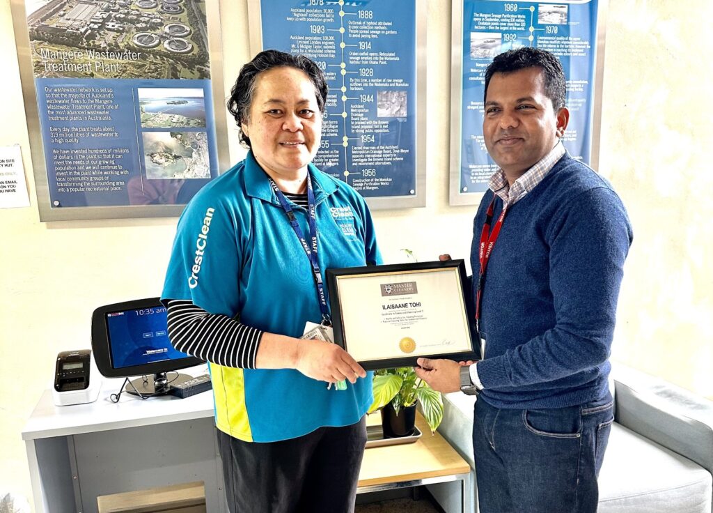 Watercare’s Mangere Plant considers CrestClean’s Saane Tohi part of the family