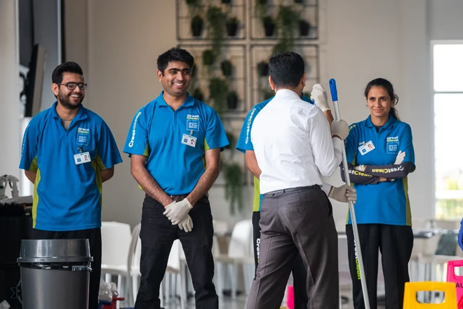 Cleaning professional training new personnel